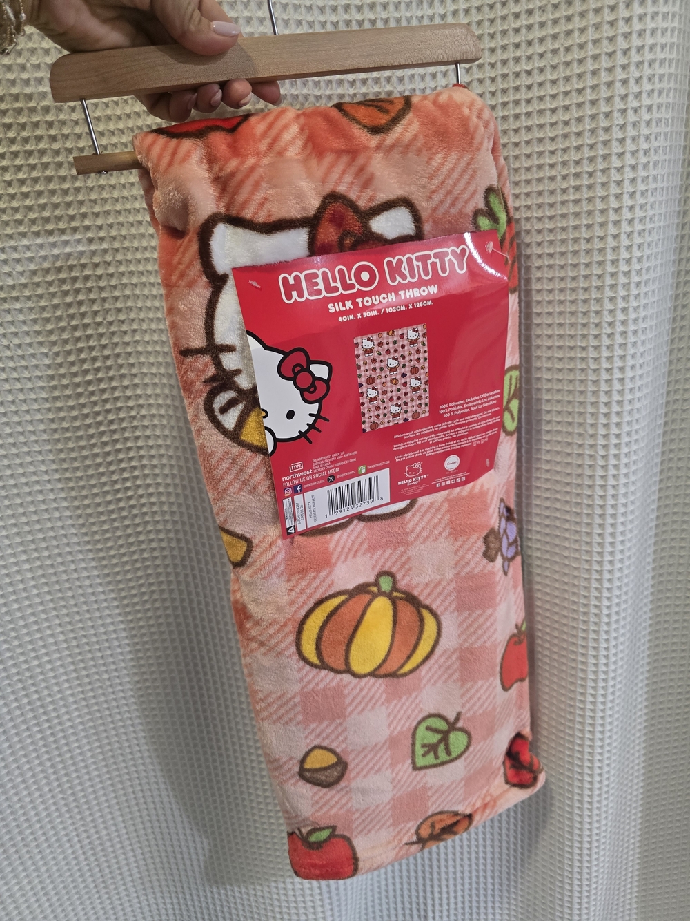 Hello Kitty Orange Pink Silk Touch Throw Blanket